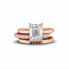 2.5 Ct Emerald Moissanite & 0.15 Ctw Diamond Secret Halo
  Personalized Engagement Ring Stack